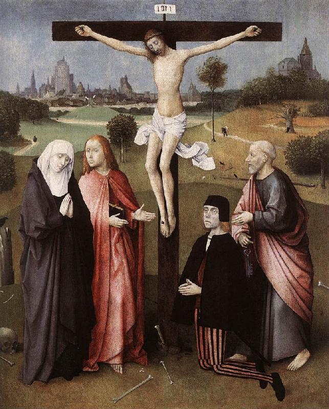 BOSCH, Hieronymus Crucifixion with a Donor  hgkl